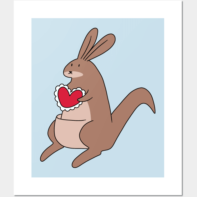 Valentine Heart Kangaroo Wall Art by saradaboru